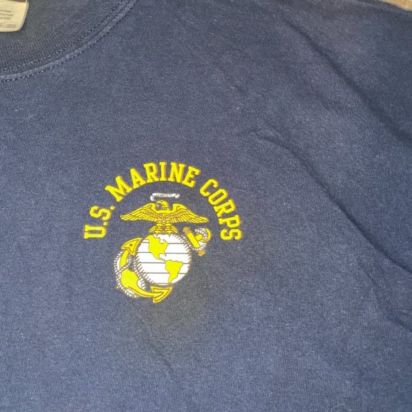 U.S.Marine Round Nexk T-Shirt Size 2 Xl. Blue Color, Used Condition For Men - Picture 3 of 7
